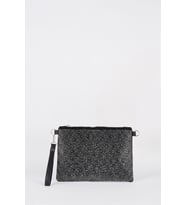 Kadın Gümüş Taşlı Süet Bilek Askılı Ve Zincir Askılı Portföy El Ve Clutch Çanta
