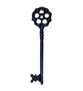 Çiçek Dekoratif Anahtar, 220x56 mm - Büyük Boy, Vintage, Retro, Çiçekli Stil Süs Aksesuar Anahtar