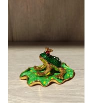 Swarovski Taşlı Kurbağa Mücevherlik / Dekoratif Biblo (Beyaz)