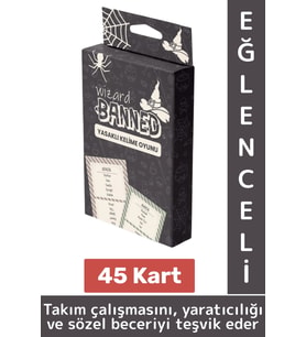 Eğlenceli Aile Arkadaş Okul Sosyalleşme Yaratıcılık Sözel Beceri Gelişimi Oyun Banned-Wizard 45 Kart