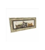 Sevimli Kediler Baskılı Taş Tablo 20x46