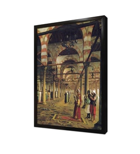 Kahirede Camiide Namaz Kılanlar Çerçeveli Mdf Tablo