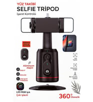 360° AI Yüz Takipli RGB Işıklı Telefon Tripodu ve Gimbal