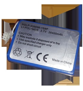3.7v 26400mAh 40C (97.68Wh) Li-Polymer Batarya Pil - HSLP-456696-1S8P