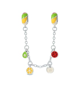 Avokado, Limon, Karpuz ve Elma Zincir Sallantılı Stoperli Charm