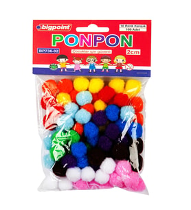 Bigpoint Ponpon 2 cm 10 Renk / 100'lü Poşet