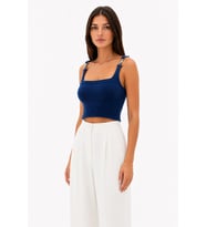 Mavi Aura Askılı Crop Bluz