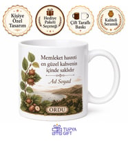 Ordu Memleket Kahvesi Kupa Bardak Ordu Hediye Özel Tasarım Porselen Kupa