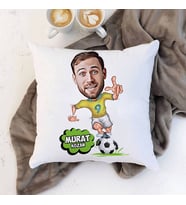 Kişiye Özel Futbol Oyuncusu Karikatürlü Yastık