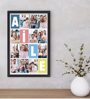 BK Gift Kişiye Özel Aile Temalı Dekoratif Ahşap Siyah Çerçeveli Tablo 40x25cm-1