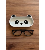 Panda Gözlük Kutusu - Gözlük Standı (Kapaksız) (Beyaz-Siyah)