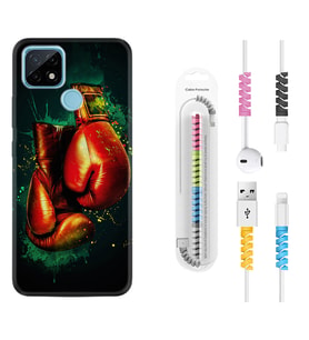 Realme C11 C21 C21Y C25Y C11 2021 Kılıf Kablo Koruma Spiral Silikon Boks Eldiveni 1763