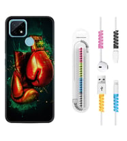 Realme C11 C21 C21Y C25Y C11 2021 Kılıf Kablo Koruma Spiral Silikon Boks Eldiveni 1763