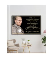 Atatürk Cam Tablo "Çalışmadan, yorulmadan ve üretmeden" Modern Ev Ofis Salon Kurum Hediyelik Tablo (Çok Renkli)
