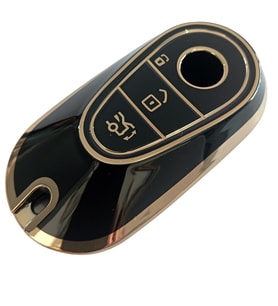 Mercedes Benz C S Class C200 C300 W206 W223 S400 S450 S480 S500 Uyumlu Kumanda Anahtar Kılıfı Oto Anahtarlık SİYAH GOLD