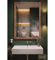 90x68 cm Antik Ahşap Dik Dekoratif Ayna Banyo Oda Lavabo Wc Dresuar Koridor Konsol Mutfak Makyaj Boy Aynası