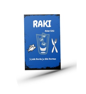 Rakı Ahşap Retro Poster 28 x 20