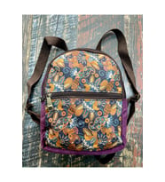 Salina Bag Etnik Otantik Desenli Küçük Sırt Çantası Seyehat Günlük Kullanım Çanta Su Geçirmez (Haki-Lacivert)