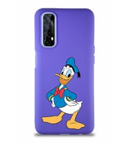 Realme 7 Soft Premier Kapak Donald Duck-C Tasarımlı Silikon Kılıf - Mor (Şeffaf)