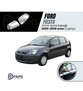 Ford Fiesta Krom Ayna Kapağı 2005-2008 uyumlu Paslanmaz Çelik ( 2 Parça )