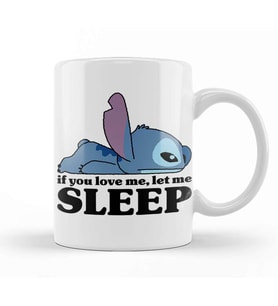 Stitch Sleepy Kupa Bardak Porselen