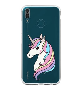 Huawei Y9 2019 Uyumlu Kamera korumalı Kapak Unicorn Tasarımlı  Şeffaf Kılıf
