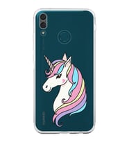 Huawei Y9 2019 Uyumlu Kamera korumalı Kapak Unicorn Tasarımlı  Şeffaf Kılıf