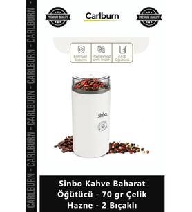 Özel Üretim 180W Motorlu Paslanmaz Sinbo Kahve Baharat Öğütücü 70 gr Çelik Hazne 2 Bıçaklı