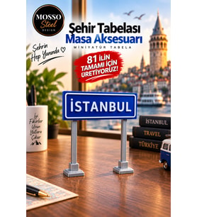 Minyatür Şehir Tabelası Dekorarif Masa Aksesuarı Şehir Tabelası Biblo