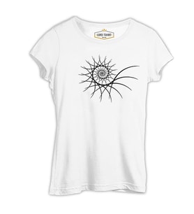 Fractal - Spiral Beyaz Kadın Tshirt