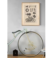 Motorcycle Ahşap Tablo