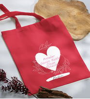 BK Gift Kişiye Özel İsimli Anneler Günü Tasarımlı Kırmızı Kumaş Bez Çanta, Baskılı Omuz Çantası, Alışveriş Çantası, Anneler Günü Hediyesi, Anneye Hediye-2