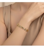 STİL İNCİSİ/XUPING JEWELRY BALIK SIRTI ZİRKON TAŞLI BİLEKLİK (Altın Rengi)