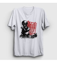 Presmono Unisex Beyaz Bite Anime Attack On Titan T-Shirt 123316tt