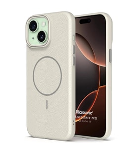 Microsonic Apple iPhone 15 Kılıf MagLeather Pro Bej (Bej)
