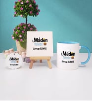 Maden Mühendisi Kupa Bardak Lacivert Dekoratif Taş Baskı Anahtarlık (Model 2)
