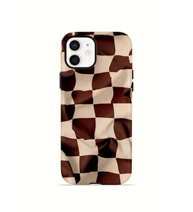 iPhone 12 Vorian Çift Katmanlı Kılıf Mocha Melt Checker