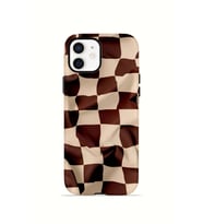 iPhone 12 Vorian Çift Katmanlı Kılıf Mocha Melt Checker