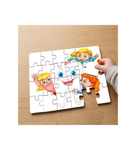 Sağlıklı Diş - Sevimli Çocuklar Tasarımlı 24 Parça Ahşap Çocuk Puzzle MPK0234