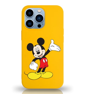 Apple iPhone 13 Pro  Lansman Kılıf Mickey Mouse Tasarımlı Altı Kapalı İçi Kadife Kaplı  Kapak (Şeffaf)