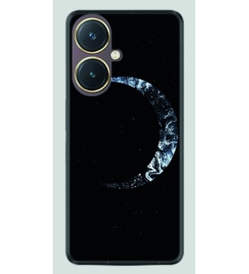 Vivo Y27 Kılıf Silikon Desen Özel Seri Yalnız Ay 1744