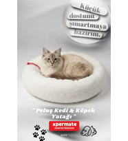 Yumuşak Peluş Kedi ve Köpek Yatağı, Rahat ve Konforlu Uyku Alanı