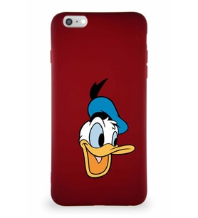 Apple iPhone 6 Plus Soft Premier Kapak Donald Duck-A Tasarımlı Silikon Kılıf - Mürdüm (Şeffaf)