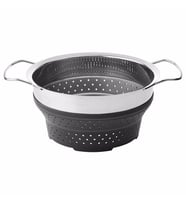 Katlanabilir Süzgeç, IKEA Paslanmaz Çelik-Silikon MeridyenDukkan 24 cm, 5.0 Litre,Gri