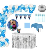  Frozen &amp; Elsa 8 Kişilik Hazır Lüks Doğum Günü Parti Seti  30 Balonlu-
