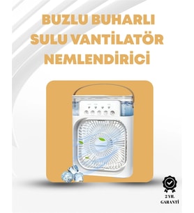 Taşınabilir 3'ü 1 Arada Mini Fan  Nemlendirici + Soğutucu + Gece Lambası