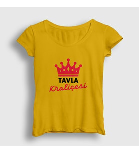 Presmono Kadın Sarı Backgammon Queen Tavla Kraliçesi Oyun V3 T-Shirt 417992tt (Sarı)