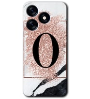Tecno Spark 10 Pro Kılıf HD Desen Baskılı Kılıf - Pembe Mermer Desenli O Harfi