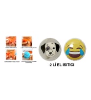 GÜLEN EMOJİ,KÖPEK CEP SOBASI,EL ISITICI,2 ADET SICAK SU TORBASI PVC  9cm