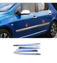 Peugeot 307 Krom Kapı Çıtası Tk 4Parça Paslanmaz Çelik